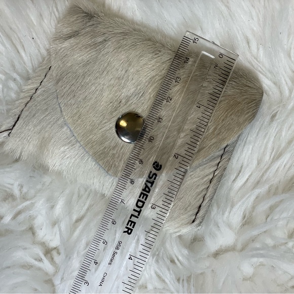 Hair on Hide Genuine Leather Card Holder with snap closure. Made in USA - Picture 7 of 10